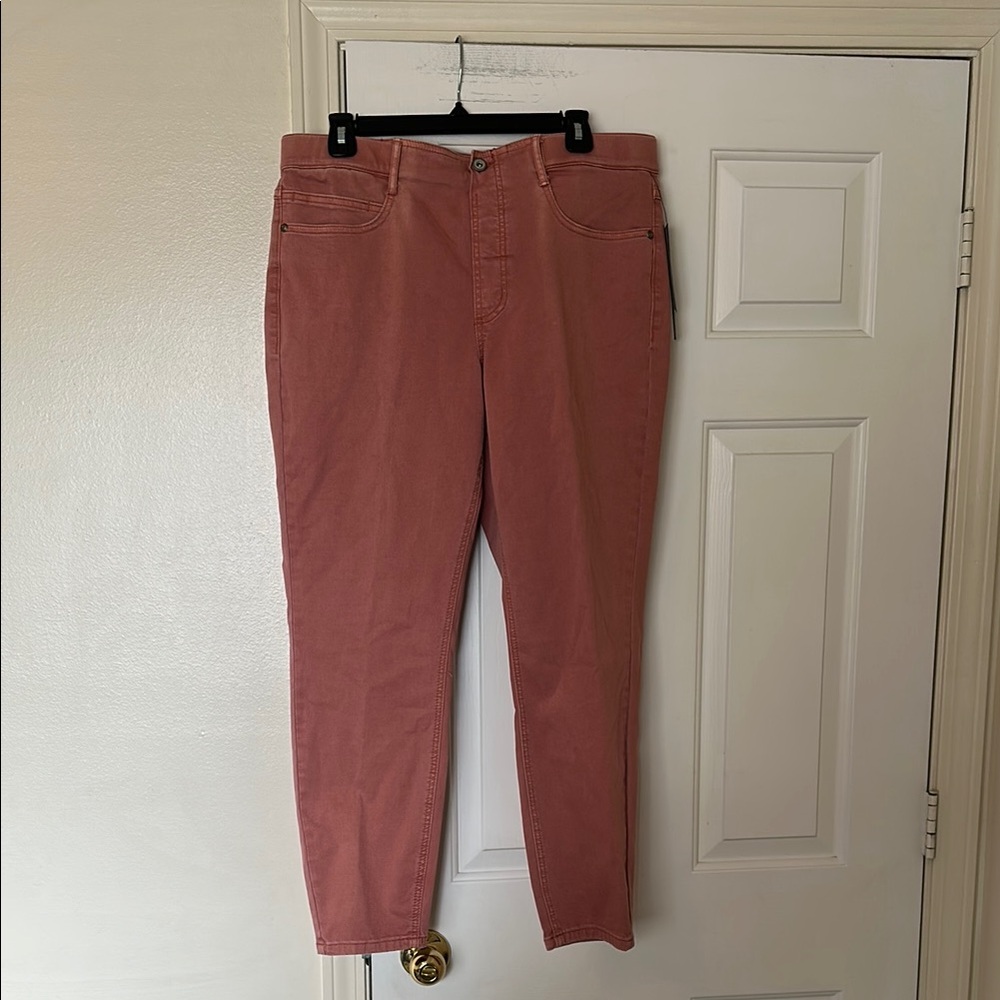 Tribal Rose Pink High-Rise Straight Leg Jeans